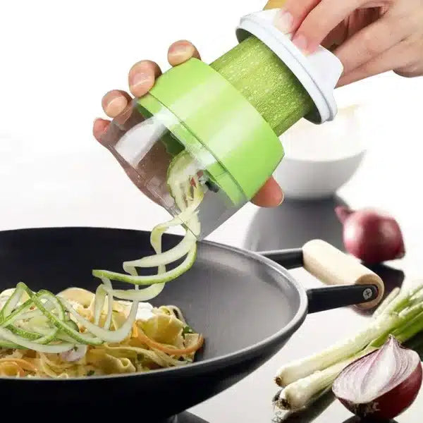 4-in-1 Vegetable Spiral Cutter – Handheld Spiralizer Tool