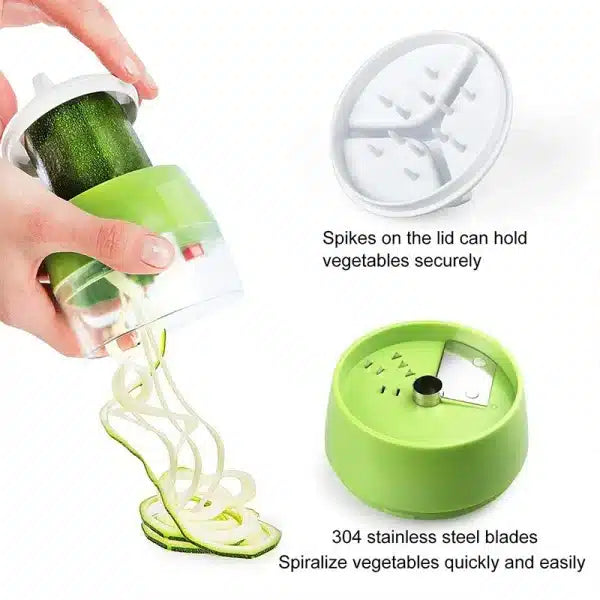 4-in-1 Vegetable Spiral Cutter – Handheld Spiralizer Tool